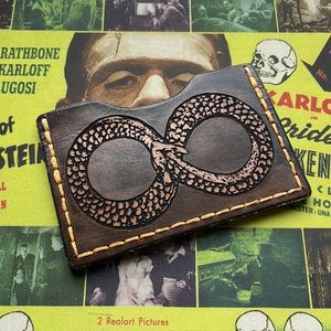 *SOLD* Leather Ouroboros Card Wallet